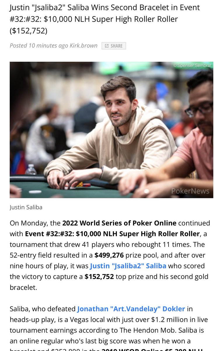 Justin_Saliba's tweet photo. I’m really proud of this one. Feels so good to run hot and get it done in the high stakes against a bunch of great players for bracelet #2! Lfgggg🔥🙌 https://t.co/3raZFYvkra