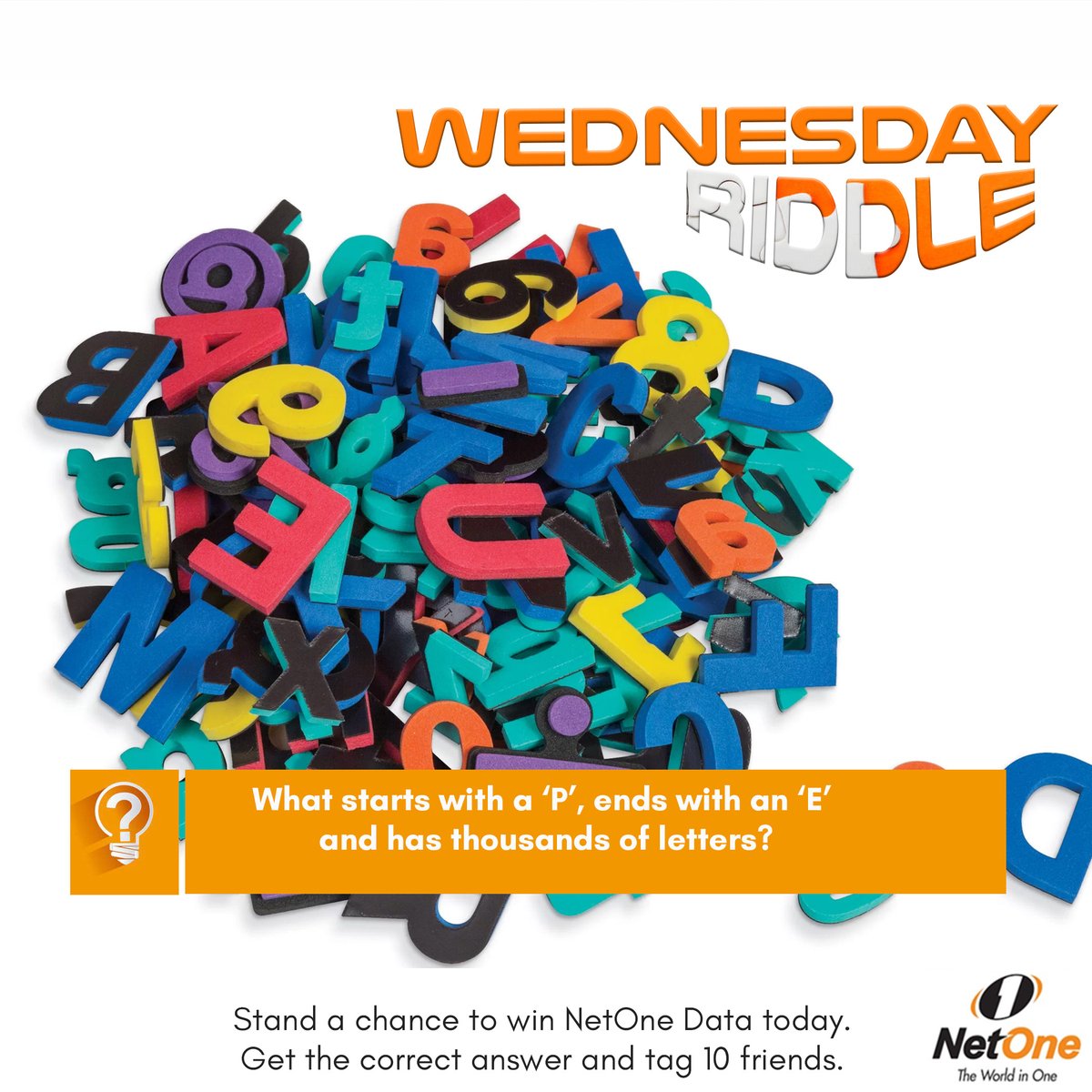 NetOneCellular's tweet image. Wednesday Riddle

Tag and invite 10 friends to follow us and you could be one of our 10 lucky winners to get 10 GB data today!

#FollowNetOneAndWin