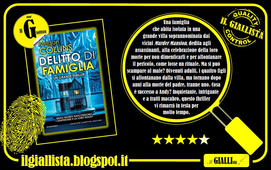 GiallistaIl's tweet photo. #RecensioneFlash su #IlGiallista:
#DelittoDiFamiglia di #MeganCollins, edito da @NewtonCompton.
La #Review completa sul blog! 👇👇👇
https://t.co/4ktBFn6TUA https://t.co/FMbXMpHSfs