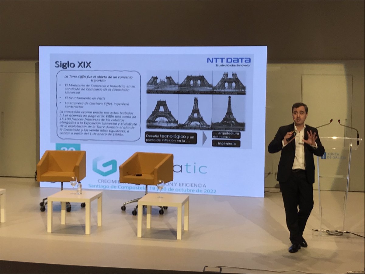 🗣 Pablo Manzano, de <a href="/NTTDataSpain/">NTT DATA España</a>, pronuncia ahora su ponencia: “Colaboración público-privada, transformación digital e innovación: un potencial camino para afrontar los grandes desafíos de nuestro siglo.”
#GaliciaTIC2022 #GaliciaTIC
