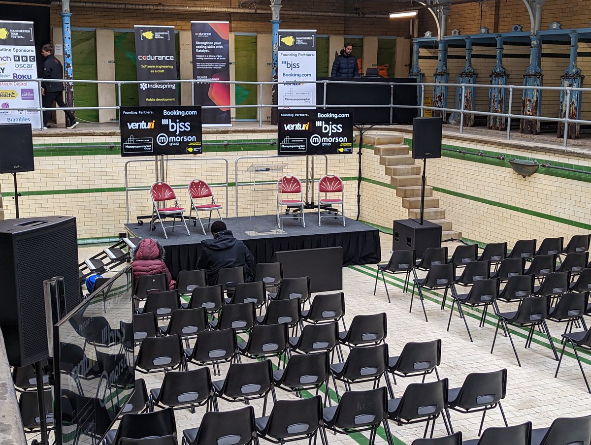 #ourtimetoreign #manctechfest - How gorgeous is Victoria Baths as a venue? <a href="/RobSandbach/">Rob Sandbach</a> of @Indiespring will be speaking this afternoon on the technical stage. Come along and learn about The Future of Apps!
