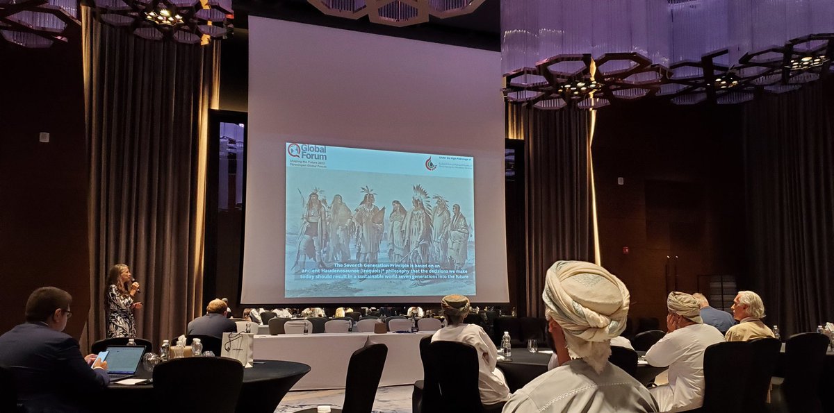 Anna Grichting, senior fellow Univ. of  Vermont and Switzerland discusses eco (earth) and ego (human) centric laws in Blue Urbanization. #GlobalForumGF #Muscat