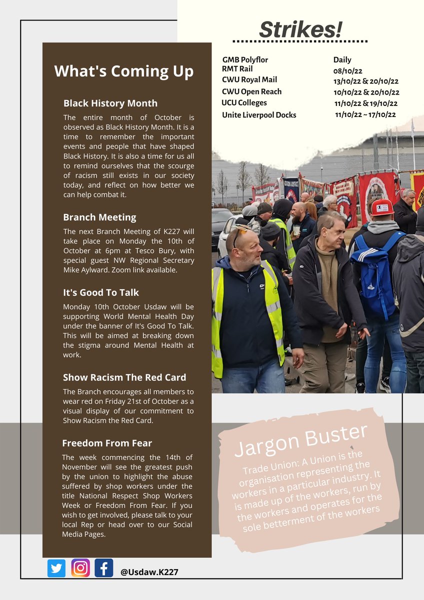 August Newsletter! 

<a href="/UsdawUnion/">UsdawUnion</a> Branch K227 has started a Newsletter to briefly round up what we have been doing each month, as well as other important information we think you might need to know. We hope you enjoy!

#solidarity