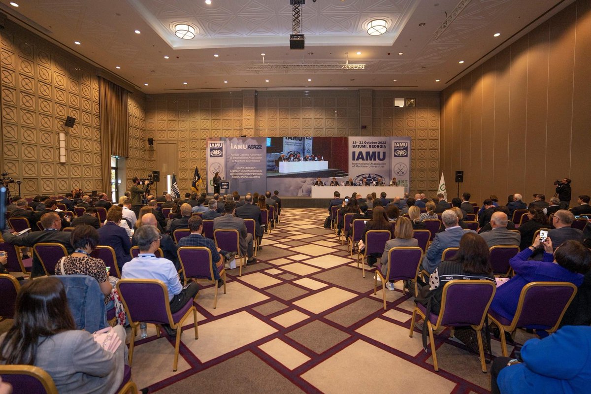 MTA_Georgia's tweet photo. ⚓️@BatumiState hosted the 22nd Annual General Assembly (AGA) and Conference of the International Association of Maritime Universities (IAMU) for the first time.
🔹The event was held with the support of the @MTA_Georgia and the @IAMUSecretariat https://t.co/vYlvvErGrw