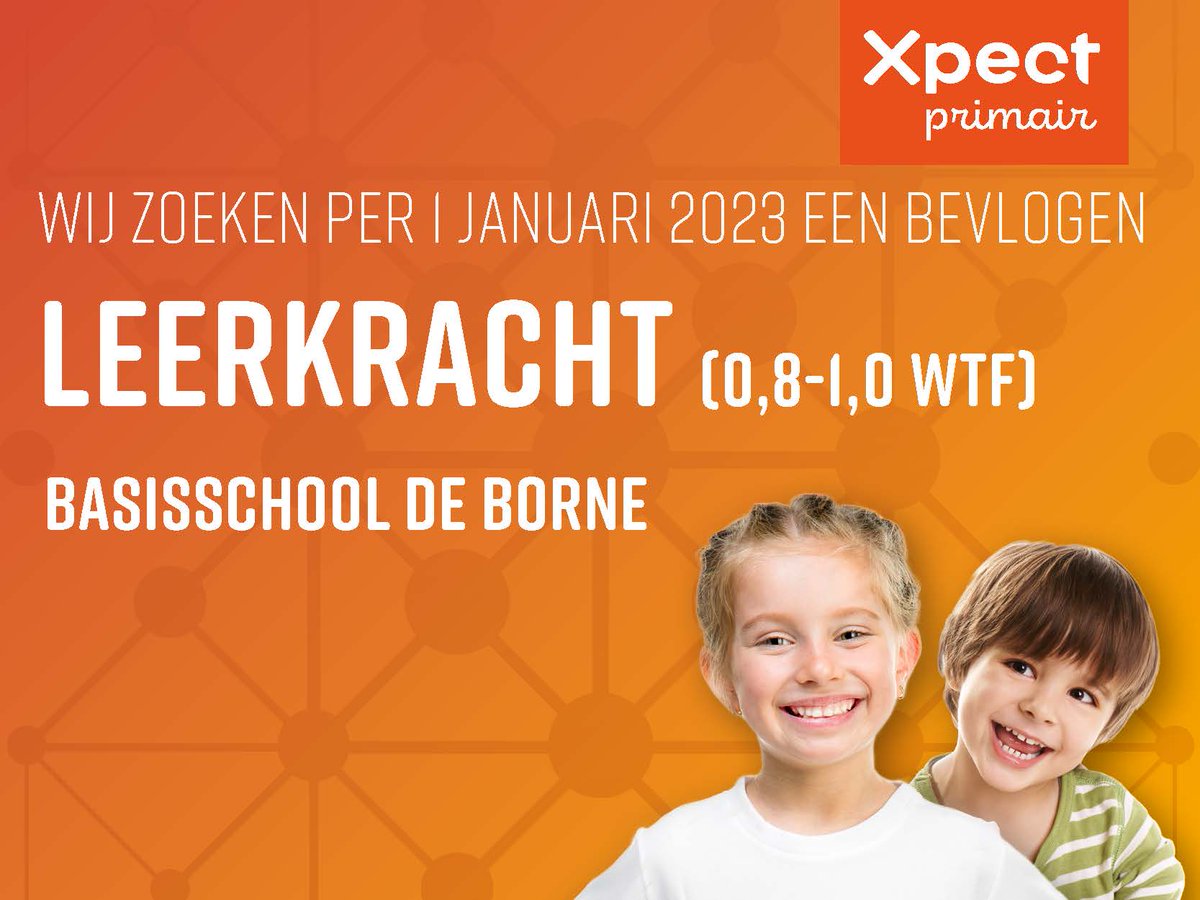 Kom jij jouw talenten inzetten op onze mooie school?