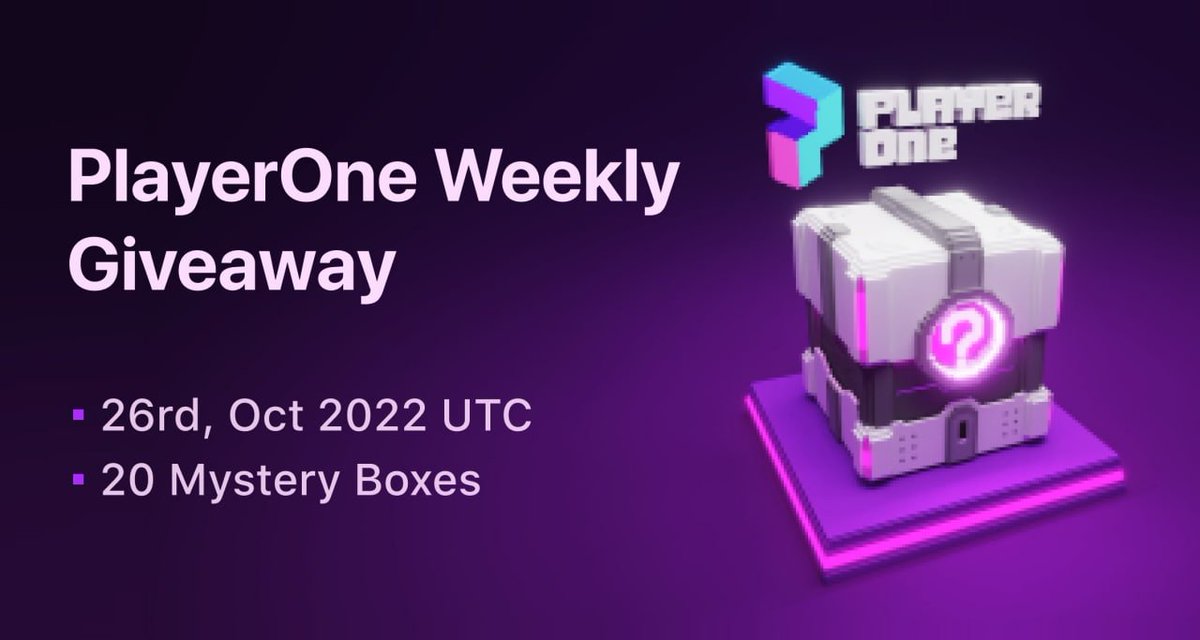 PlayerOneWorld's tweet image. 🗣️It&apos;s time to join the PlayerOne Weekly Giveaway! 
Come and join us!  20 Mystery Boxes are waiting for y&apos;all!

Join it here：galxe.com/PlayerOne/camp…