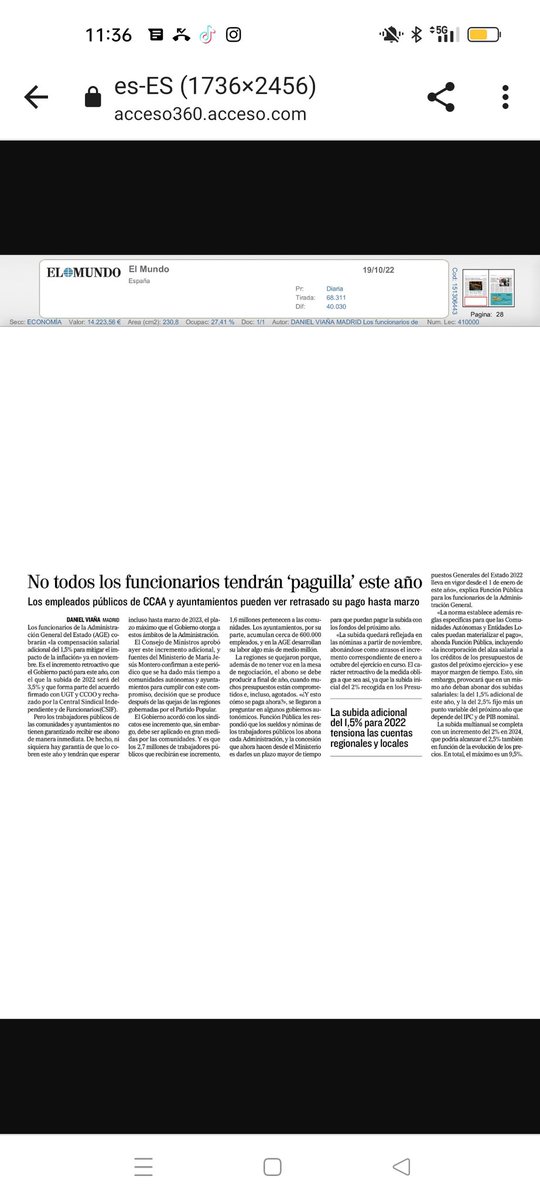 FSC_CCOO_IB's tweet photo. Sres de @elmundoes qué bueno sería informarse antes de escribir de dónde "sale" ese dinero... Existe una partida presupuestaria llamada "fondo de contingencia" de ahi salen los aumentos de sueldo  aprobados x el gobierno central ...Y no es una "paguilla", es paliar un poco(abro🧵 https://t.co/uSDLx2JmYA