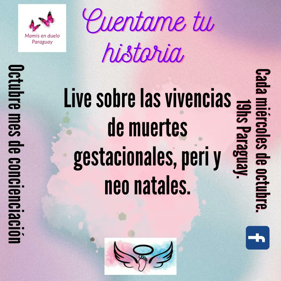 Mamisenduelopy's tweet photo. Hoy miércoles continuamos contando nuestras historias de amor. Contaremos las historias de Manu, Julieta y unas bellas estrellitas.
Octubre mes de hacer visible lo invisible. Te esperamos 19hs Paraguay. 
#DueloGestacionalyPerinatal 
#porqueelamornonuere https://t.co/7X5Ag7M3ej