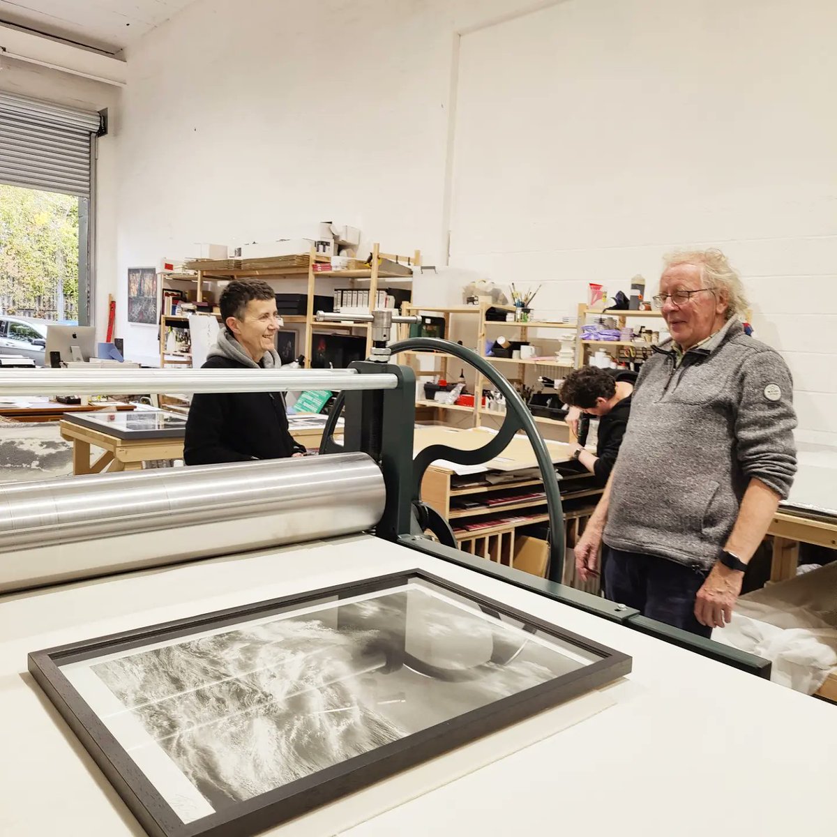 Atelier21Studio's tweet photo. Big day featuring some of our favourite artists, delivering work for @WoolwichCPF! 

Looking forward to the fair on 3rd-6th Nov! Join us for a live technical demonstration on polymer photogravure at the etching press with @TheadoraBWay on 3rd 6-10 at the New Collectors Evening X https://t.co/N9TjQoDJV9
