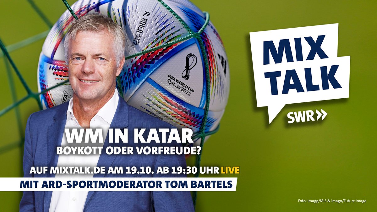 Boykott oder Vorfreude? Der #FIFAWorldCup in #Katar ist umstritten. #ARD-Sportmoderator Tom Bartels diskutiert im Online-Debattenformat "MixTalk" über Sinn und Unsinn dieser WM – heute, 19.10., ab 19:30 Uhr. Anmelden und mitmachen▶️mixtalk.de
@ARD_Presse <a href="/sportschau/">Sportschau</a>
