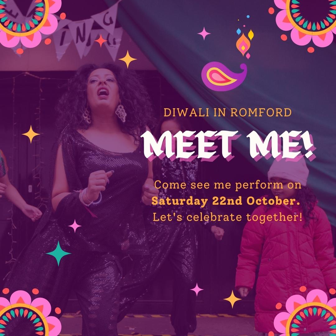 HaveringChange's tweet photo. Don't miss our Diwali celebrations this Saturday! DJ Kully Beatz and dhol players will be bringing the beats, and (at 3pm) there'll be Bollywood &amp; Bhangra dancing with the incredible Veena Jain! Book a FREE ticket and head to Romford Market from 12-4pm.  https://t.co/cNF08orfdt https://t.co/y7sUd0HquL