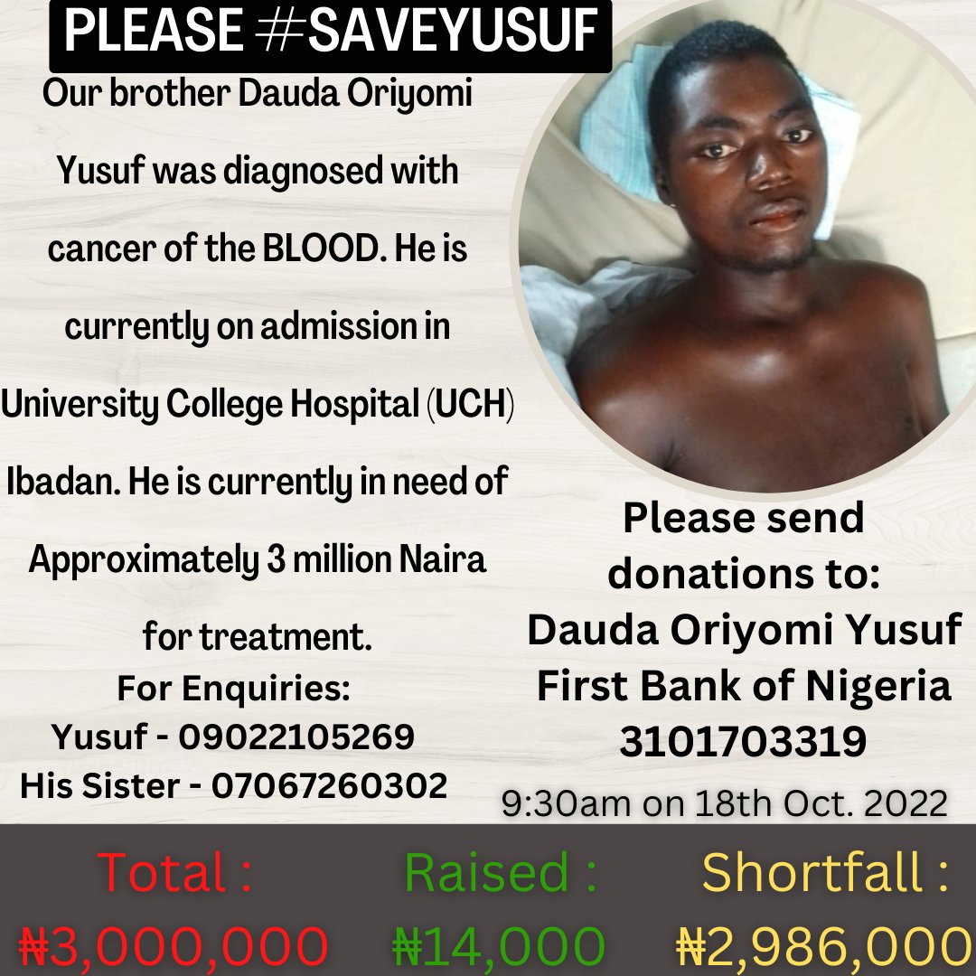 Ibnsulaiman01's tweet image. Please continue to donate and share.

Please let&apos;s #SaveYusuf