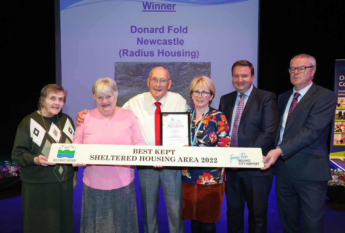 Congratulations to Donard Fold Newcastle @RadiusHousing winner of the 'Best Kept Sheltered Housing Area' category at the 2022 Best Kept Housing Area Awards sponsored by @BELFASTCITY_AIR What an achievement! .. well done to all the Scheme Co-ordinator and all the residents!