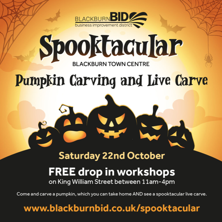 Experience Blackburn (@experiencebbn) on Twitter photo Join us TOMORROW for an amazing live pumpkin carve with <a href="/sandinyoureye/">Sandinyoureye</a>🎃
Take part in FREE drop-in workshops where you can take your own expert pumpkin carving home for Halloween 👻
🗓 Saturday 22 October
⏰ 11am - 4pm
📍 King William Street #Blackburn
bit.ly/3VG7PvE Join us TOMORROW for an amazing live pumpkin carve with <a href="/sandinyoureye/">Sandinyoureye</a>🎃
Take part in FREE drop-in workshops where you can take your own expert pumpkin carving home for Halloween 👻
🗓 Saturday 22 October
⏰ 11am - 4pm
📍 King William Street #Blackburn
bit.ly/3VG7PvE