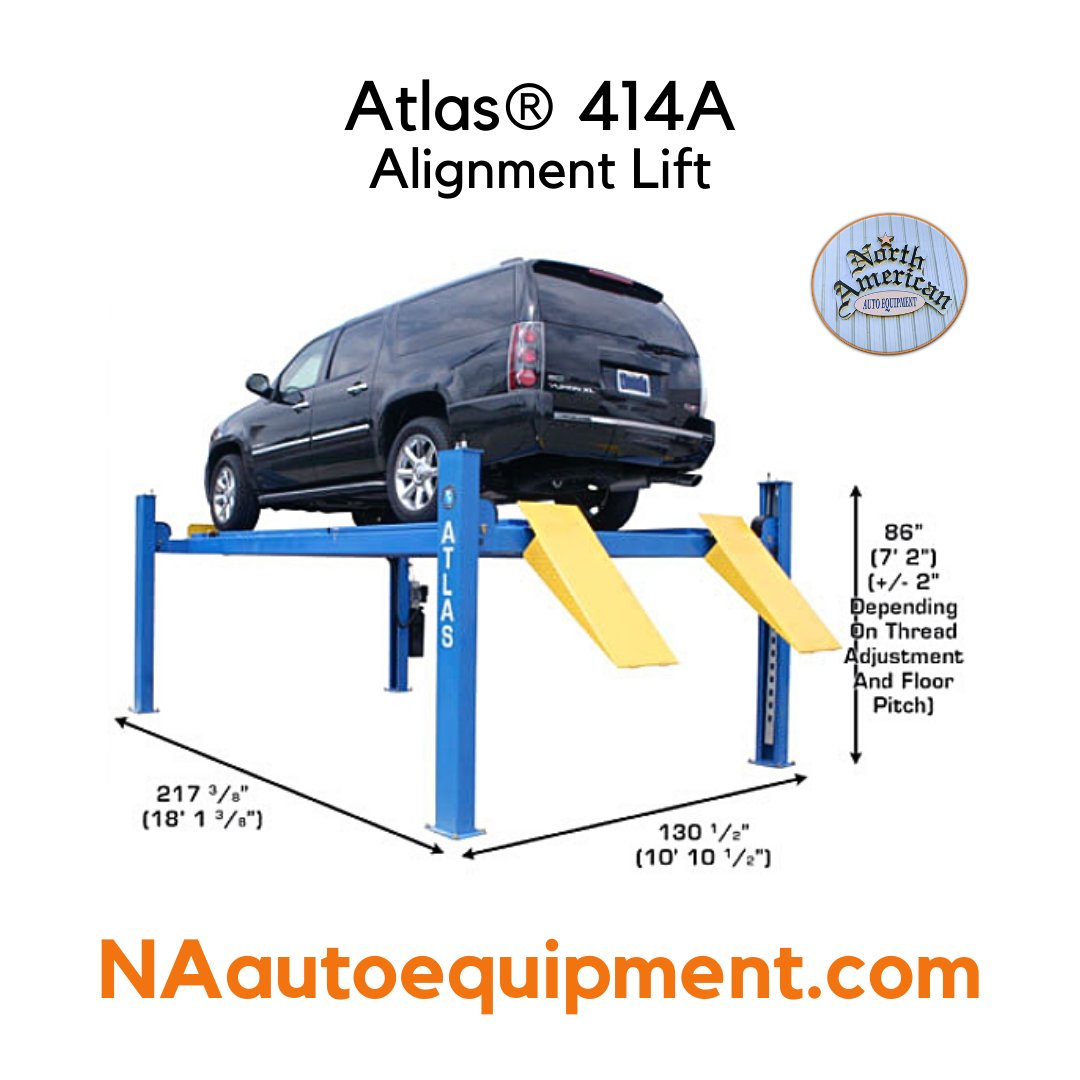 NAautoequipment's tweet photo. Atlas® 414A 14,000 pound capacity 4 post ALIGNMENT lifts are designed & built to commercial grade standards. 🚙
Info: https://t.co/5e1uSFIFRS
#Atlas #alignment #alignmentlift #Atlasalignmentlift #carrepair #carservice #garageequipment #garagegoals #Universalift #NAautoequipment https://t.co/thAqr3tPlQ
