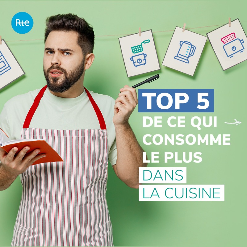 rte_france's tweet photo. Grille-pain, friteuse, four électrique... Quels sont les appareils de cuisine particulièrement gourmands dont il faudra limiter ou décaler l'utilisation entre 8h et 13h, puis entre 18h et 20h cet hiver ?

TOP 5 👇