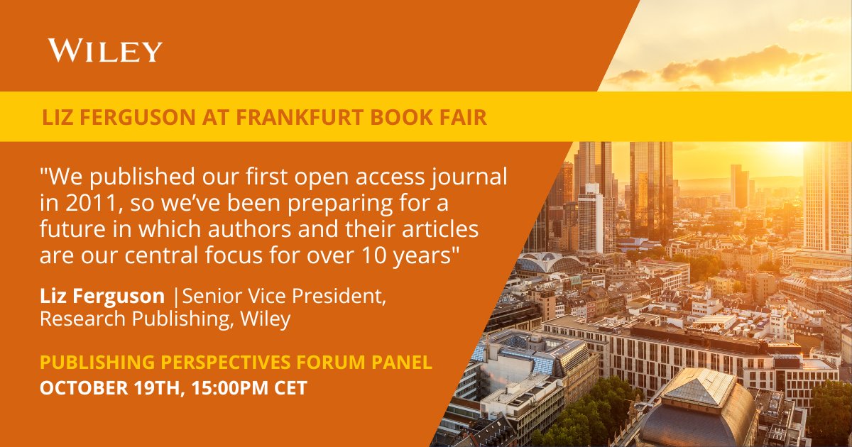 Liz Ferguson is at #STMFrankfurt today, speaking to the evolving landscape of #ScholarlyPublishing. Join her for the publishing perspectives forum panel. 📅 October 19th, 3:00 pm CET. Details here: ow.ly/hPqw50LcXXU