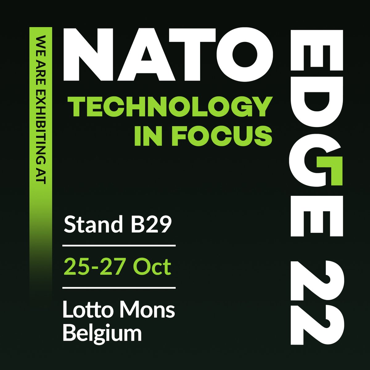 ‘We will be exhibiting at the NATO Edge Exhibition from 25th – 27th October, in Mons, Belgium on stand B29. 

We hope to see you there!’ 

#NATOEdgeExhibition #nato #military #army #europe #soldier #specialforces #aviation #soldiers #navy