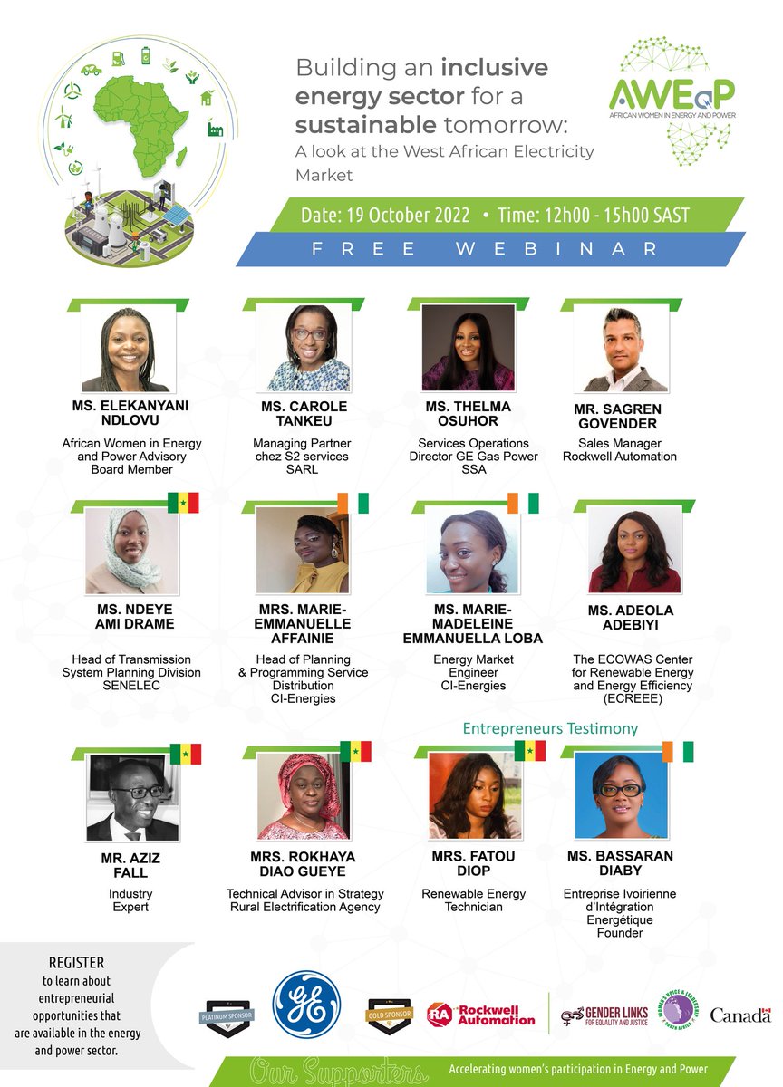 Join me as I facilitate the <a href="/AWEaP__/">AWEaP</a> webinar on Building an inclusive energy sector in West Africa
Click here to register:
lnkd.in/dtNtzyX8

#sdg5 #sdg7 #AWEaP #entrepreneurship #gendermainstreaming #allyship #womeninenergy #womeninbusiness #justenergytransition