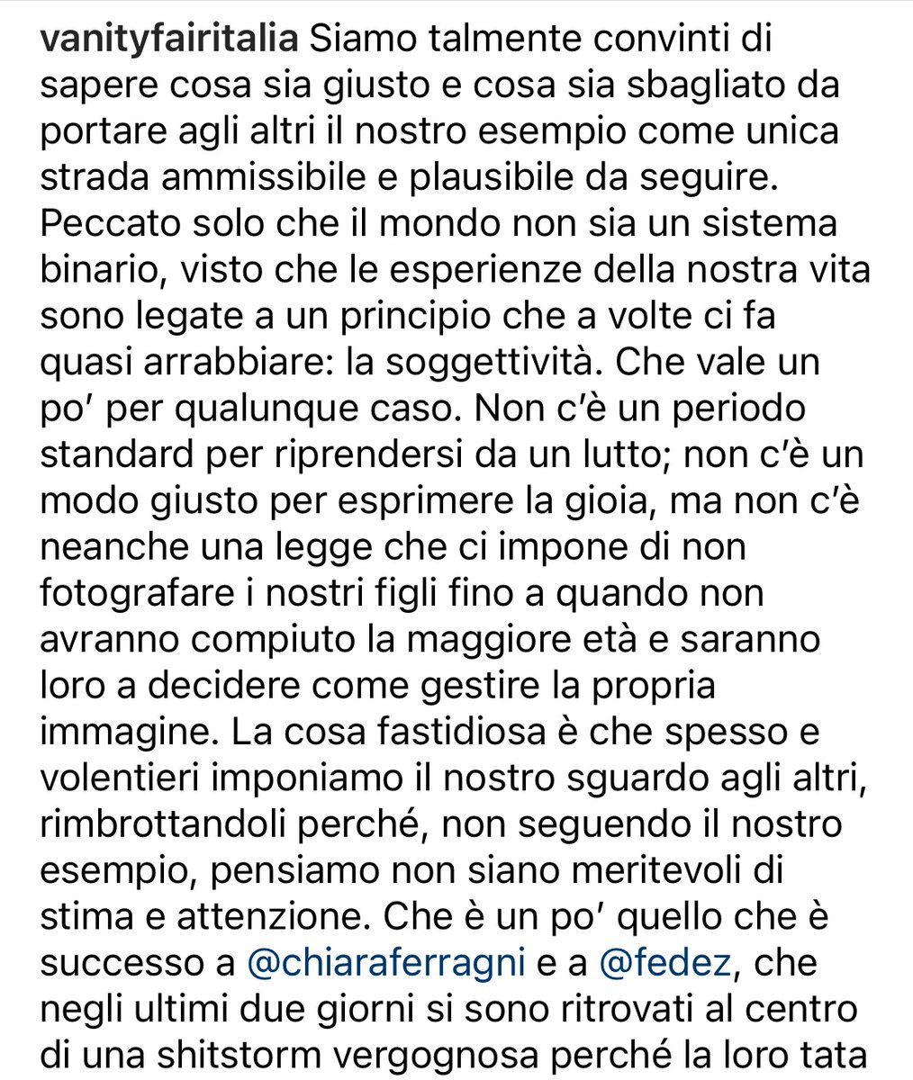 ElisabettaZano7's tweet photo. A casa mia si chiama leccata di culo. 
Questo articolo fa ridere (x non piangere) tanto è patetico e di parte. 
#vanityfair ripigliati.

#taolapurani #fedez #chiaraferragni #ferragnez #giornalai #mariomanca #minori https://t.co/uEuDXWiZG1