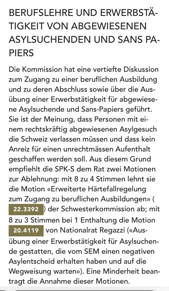 natalieimboden's tweet image. Nur 3 Stimmen? Wie kann das sein? Gewerbe, vertreten durch @FabioRegazzi @Mitte_Centre will Erwerbstätigkeit und finanzielle Unabhängigkeit fördern, von Menschen, die (trotz abgelehntem Asylentscheid) NICHT ausgeschafft werden können. #Fachkräftemangel #absurd #mittefail