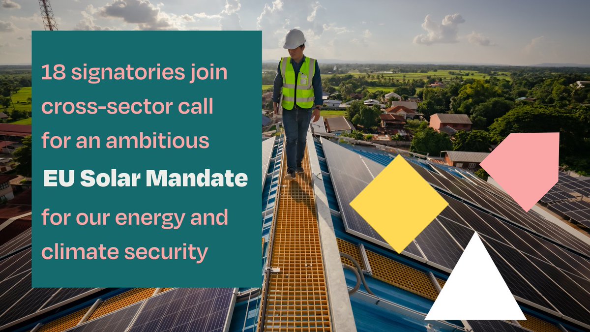 SolarPowerEU's tweet image. An ambitious EU solar rooftop mandate will: 
 
👨‍👩‍👧empower European citizens and businesses 
🔒 support energy security,  
💶reduce energy bills, &amp;amp; 
🌍protect our planet  
 
Read our joint statement⬇️  
solarpowereurope.org/press-releases…

#SolarPowerHouse #EUSolarRooftops #EnergySecurity