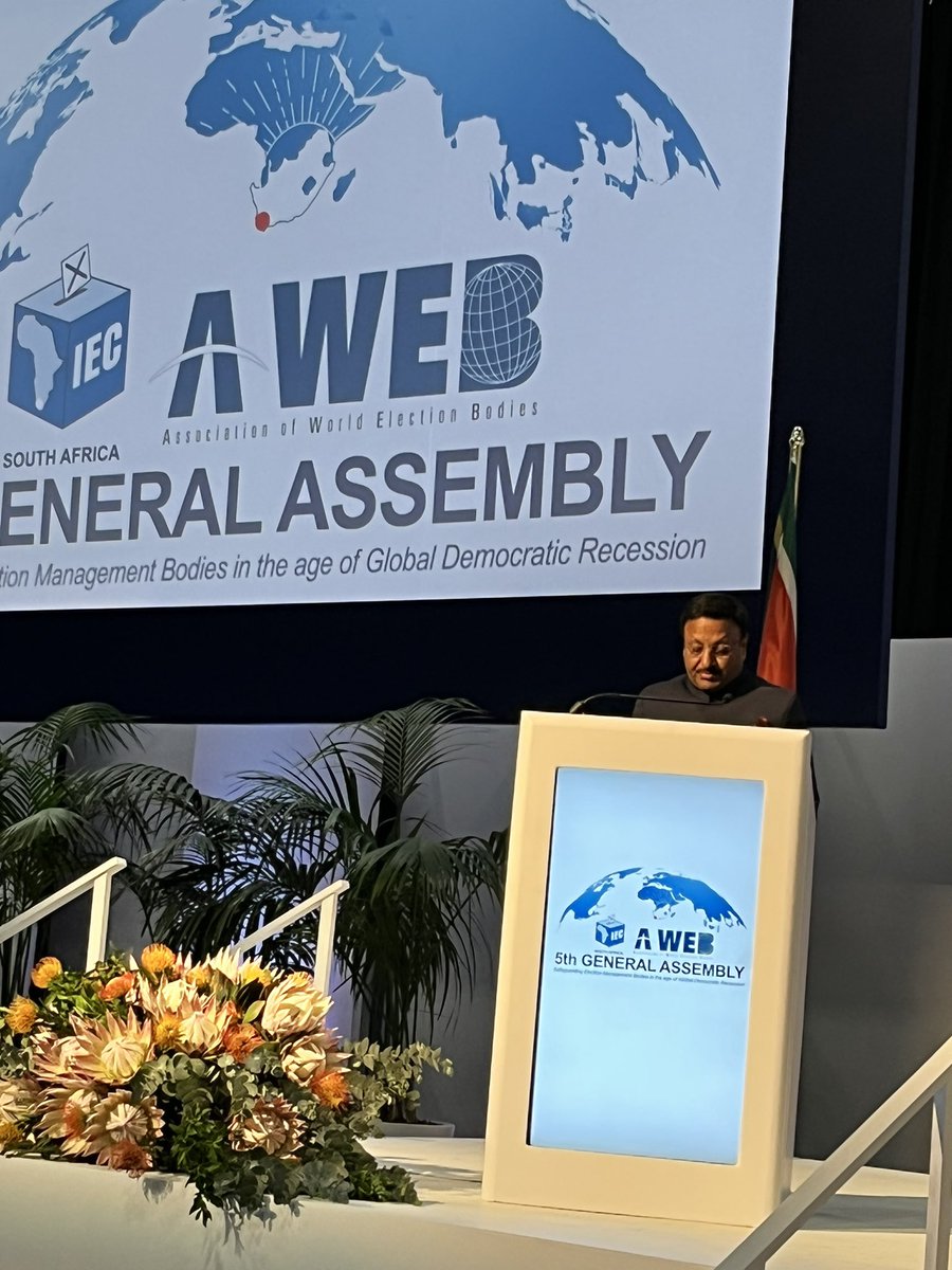 In his address, CEC urged EMBs to be more agile, flexible & future ready for emerging challenges ranging from non-inclusivity, social media, technology, false narratives, voter apathy, polarisation & even legislative-regulatory regime to deliver free, fair & inclusive elections.