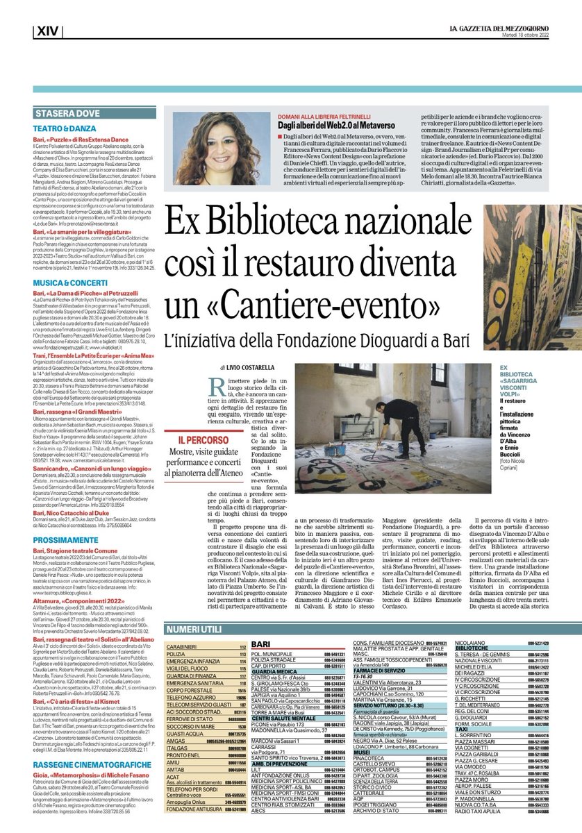 Francesca Ferrara - (IT- EN - ES) (@netnewsmaker) on Twitter photo 📢 Grazie alla <a href="/LaGazzettaWeb/">La Gazzetta del Mezzogiorno</a> con <a href="/BiancaBerry88/">Bianca Chiriatti 🎙</a> che racconta <a href="/NewsContentDes/">NewsContentDesign</a> edito da <a href="/DarioFlaccovio/">Dario Flaccovio Editore</a> a #Bari a la #FeltrinelliBari. Appuntamento oggi pomeriggio ore 18:30. Vi aspettiamo.
.
#newscontentdesign
#newscontentdesigner
.
#netnewsmaker 📢 Grazie alla <a href="/LaGazzettaWeb/">La Gazzetta del Mezzogiorno</a> con <a href="/BiancaBerry88/">Bianca Chiriatti 🎙</a> che racconta <a href="/NewsContentDes/">NewsContentDesign</a> edito da <a href="/DarioFlaccovio/">Dario Flaccovio Editore</a> a #Bari a la #FeltrinelliBari. Appuntamento oggi pomeriggio ore 18:30. Vi aspettiamo.
.
#newscontentdesign
#newscontentdesigner
.
#netnewsmaker