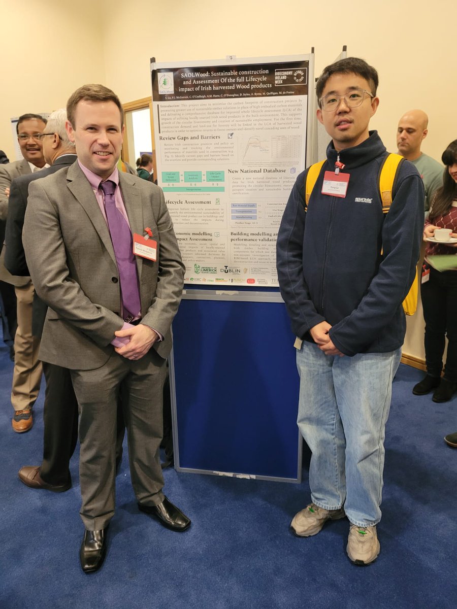 TERG_UniGalway's tweet photo. At the launch of Bioeconomy Ireland Week 2022 @TERG_UniGalway members presented projects on #circulareconomy. 
#PhD student Song Ge presented @SAOLWood and Prof. Annette Harte #InfutureWood
Find further information on all our ongoing research at https://t.co/u9mVliL6HG https://t.co/wQzujekmyD