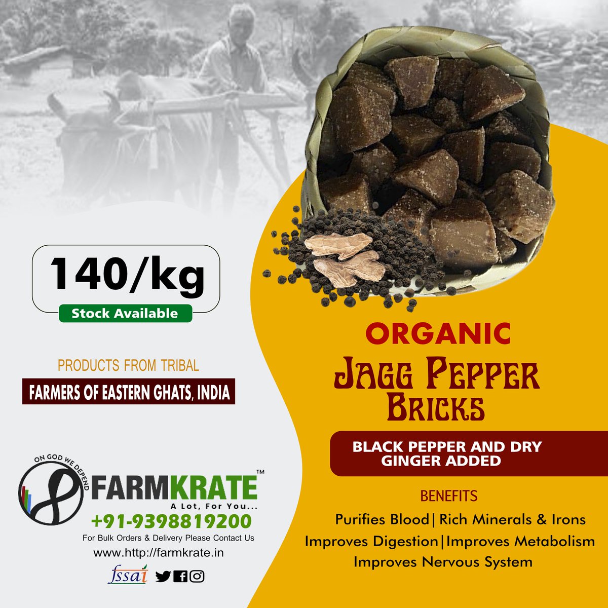 farmkrateindia's profile picture
farmkrateindia
organic Jagg Brick | Farmkrate | 110 per /Kg |

#organicjaggery #organicfood #organicproduts #organicfoodproducts #jaggery #jaggbrick #farmkrate #farmkratesupportsfarmers #Farmkrateforfarmers #farmkrateforyou #alotforyou
