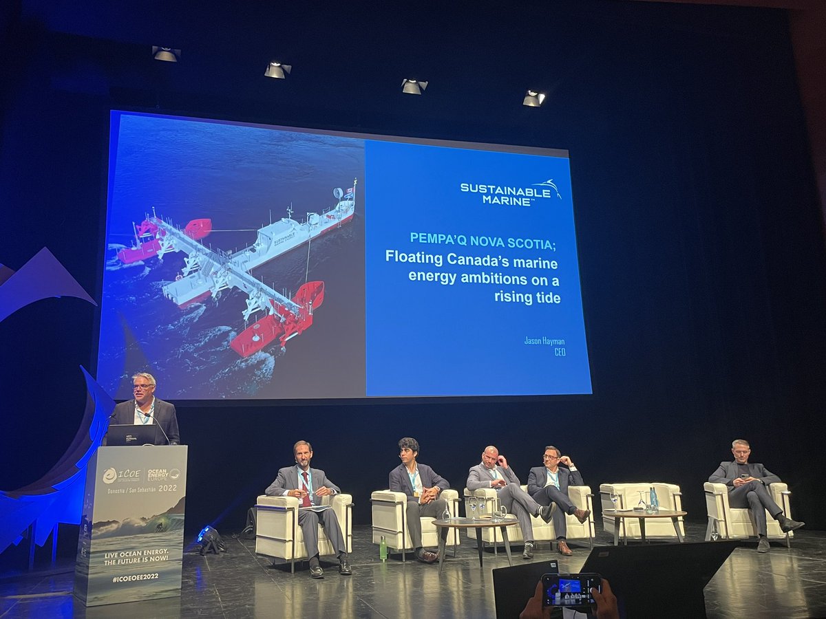 The International Conference on Ocean Energy is bringing together global leaders in #marineenergy. Yesterday’s kickoff included updates from Jason Hayman, CEO of Sustainable Marine Energy Canada that has delivered the first floating in-stream tidal power to the Nova Scotia grid.