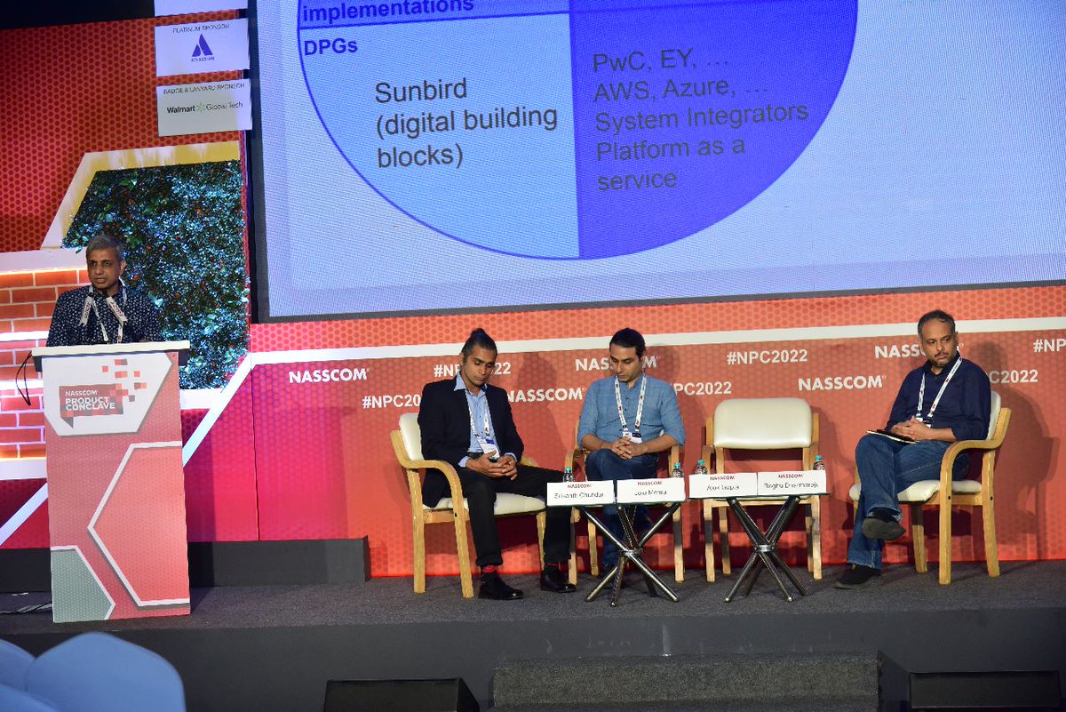 nasscomdeeptech's tweet photo. The 'Digital Public Goods - From India to the World' panel begins as @Raghu__, Alok Gupta, Jojo Mehra, @eGovFoundation & @sri11235 discuss India's upcoming role in leading the global DPG race.
#IndiaProductified #WorldClassFromIndia #ProductConclave #NPC2022 https://t.co/kH7VwsUp7U