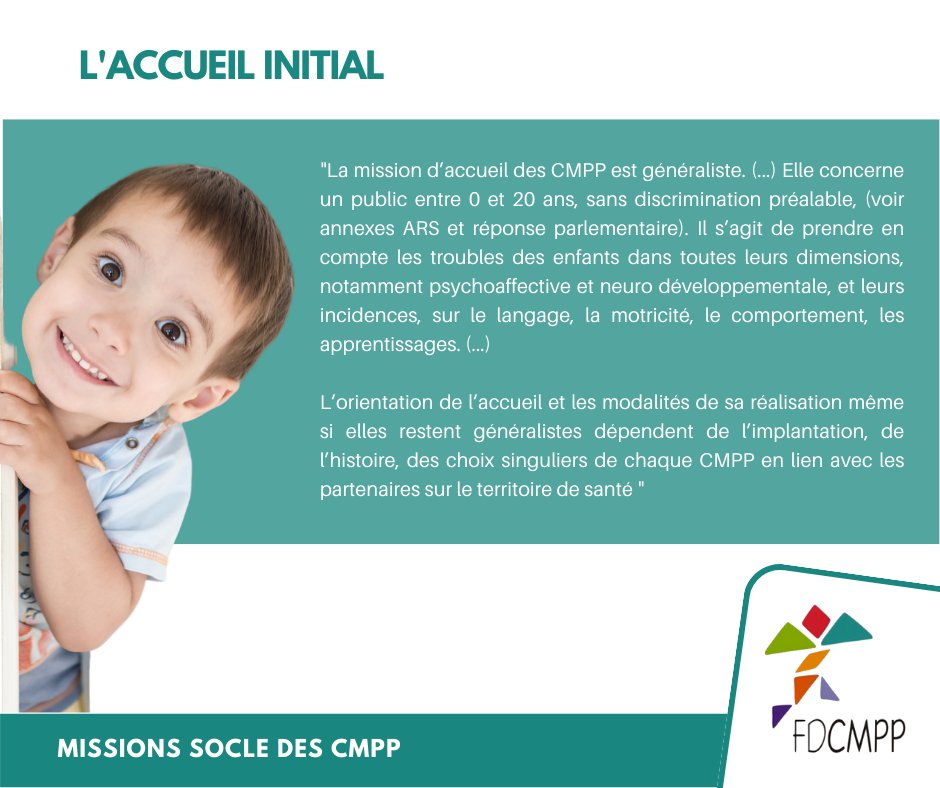 Première mission socle des CMPP : L'Accueil
Retrouvez le document Missions Socle de la FDCMPP :fdcmpp.fr/presentation-d…