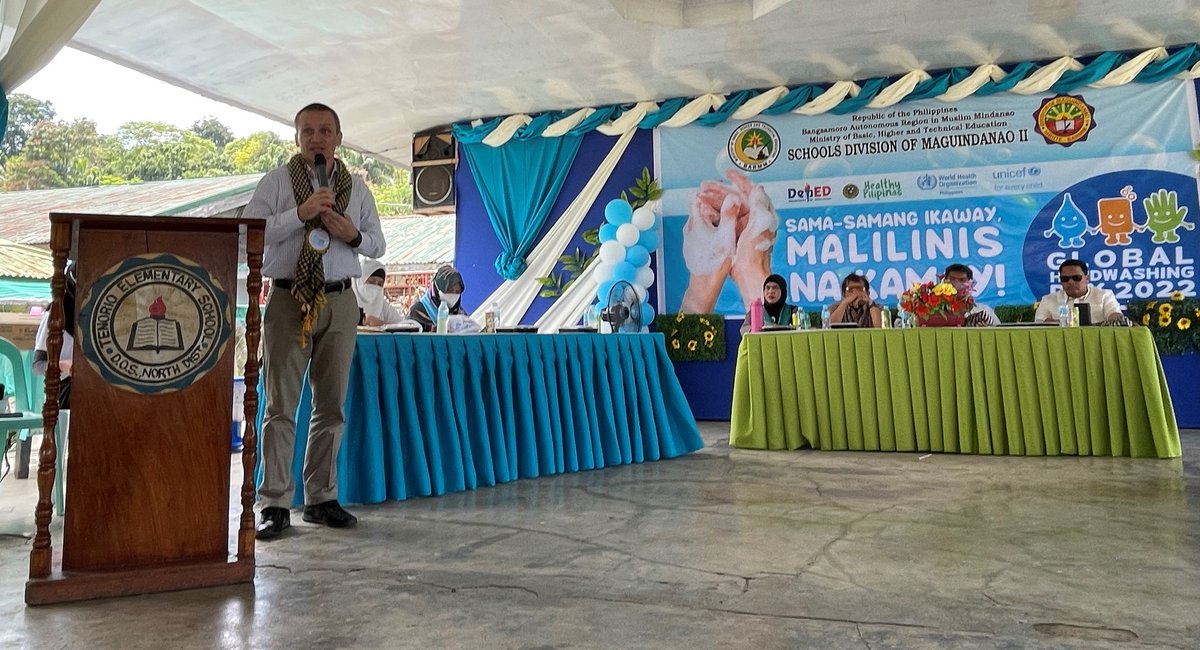 radekrzehak's tweet photo. A culminating Global Handwashing Day Celebration (#GHD2022) took place today in Tenorio Elementary School in #BARMM. It was led by @BangsamoroGovt Education Ministry (#MBHTE), @MOHBARMM and supported by the local government and @unicefphils, HAPPY GHD to ALL!! https://t.co/5jWa3RF6b9