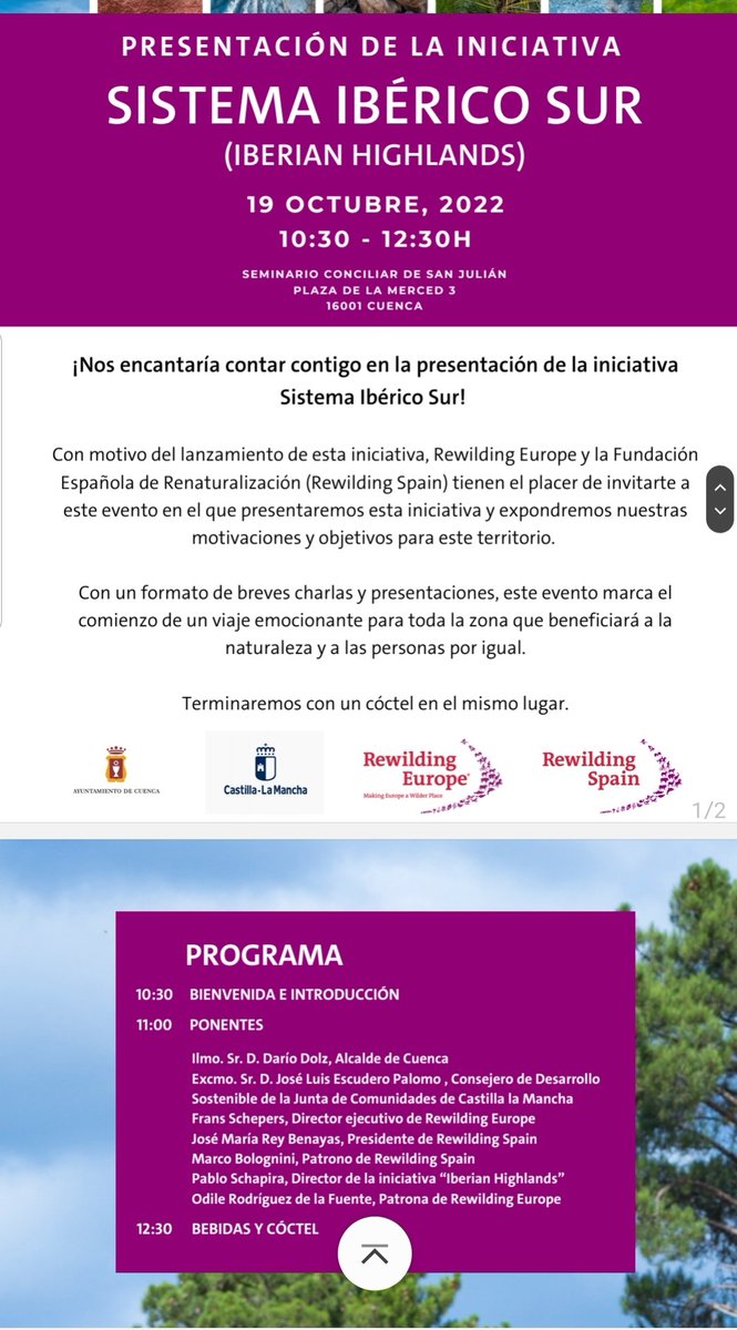 iSostenibilidad's tweet photo. Presentacion iniciativa Sistema Iberico Sur #rewildingspain con @josemreybenayas @Angel_M_Sanchez en #CastillaLaMancha y #Aragon #Altotajo https://t.co/paTFrN4pSp