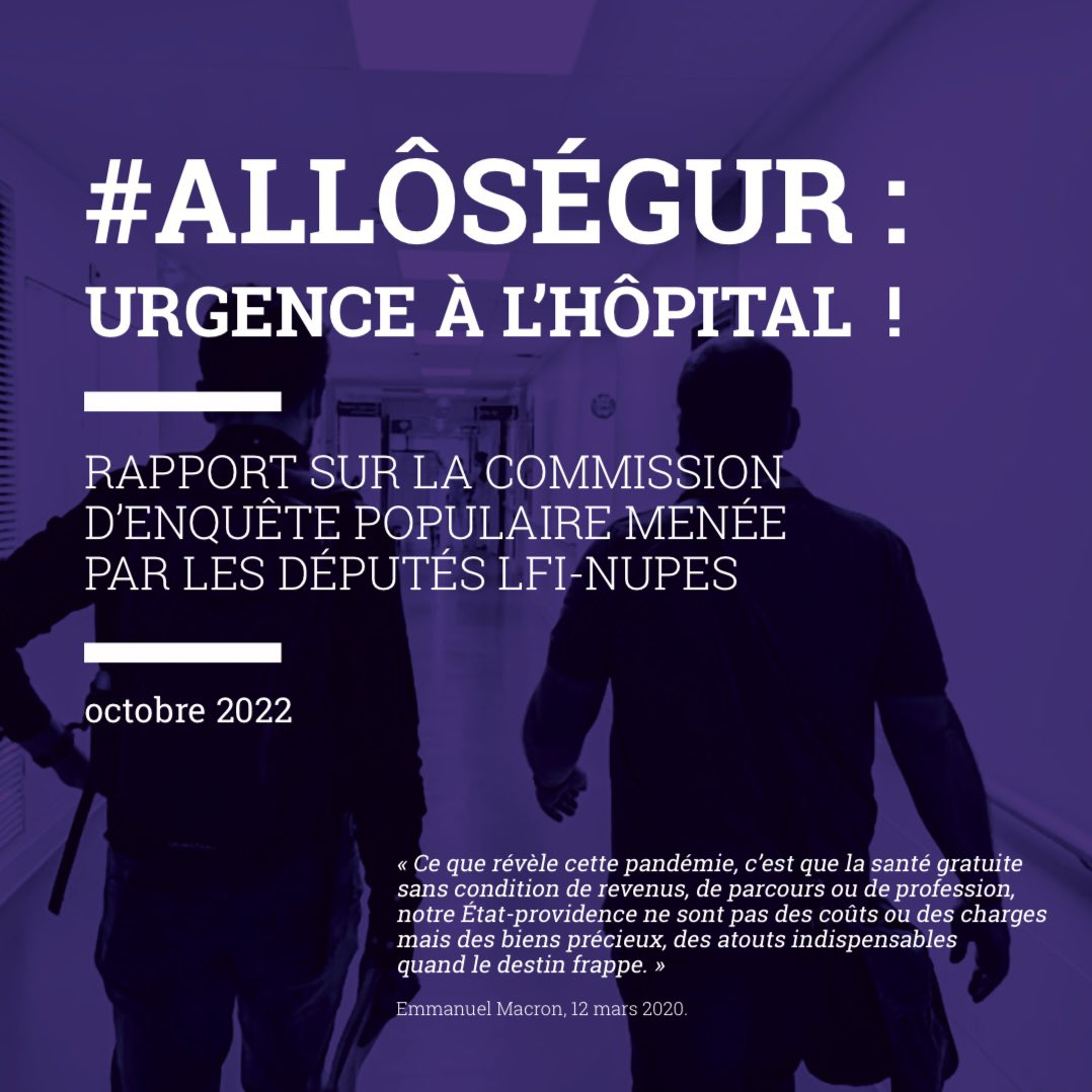 Allô Ségur : les conclusions de la commission d'enquête populaire @FranceInsoumise ! Aujourd'hui, nous présentons 20 mesures d'urgence concrètes pour sauver notre hôpital public. 🧵👇🏼 #AlloSégur