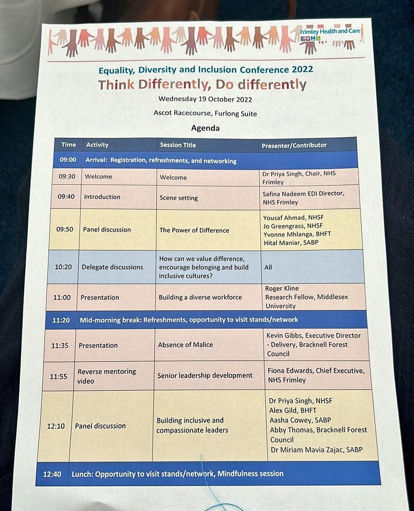 M_YousafAhmad's tweet photo. @rogerkline giving @FrimleyHC #EDI Conference a keynote on building #diverse #teams
'You cannot have psychological safety if you do not have inclusive teams'
#debiasing #accountability #leadership
@FionaFrimleyICS @nadeem_safina @AcademyFrimley @FrimleyHealth @DrLalithaIyer1 https://t.co/imyTdbEGJH