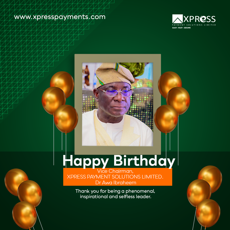 Xpresspayments's tweet photo. Happy Birthday to our Vice Chairman, Dr. Awa Ibraheem.
Your dedication and resilience to making the world a better place inspires us to always give our best.
Thank you for being a phenomenal leader. Have a wonderful celebration, sir.
#xpressagent #fintechnews https://t.co/SEgYgkR1iv