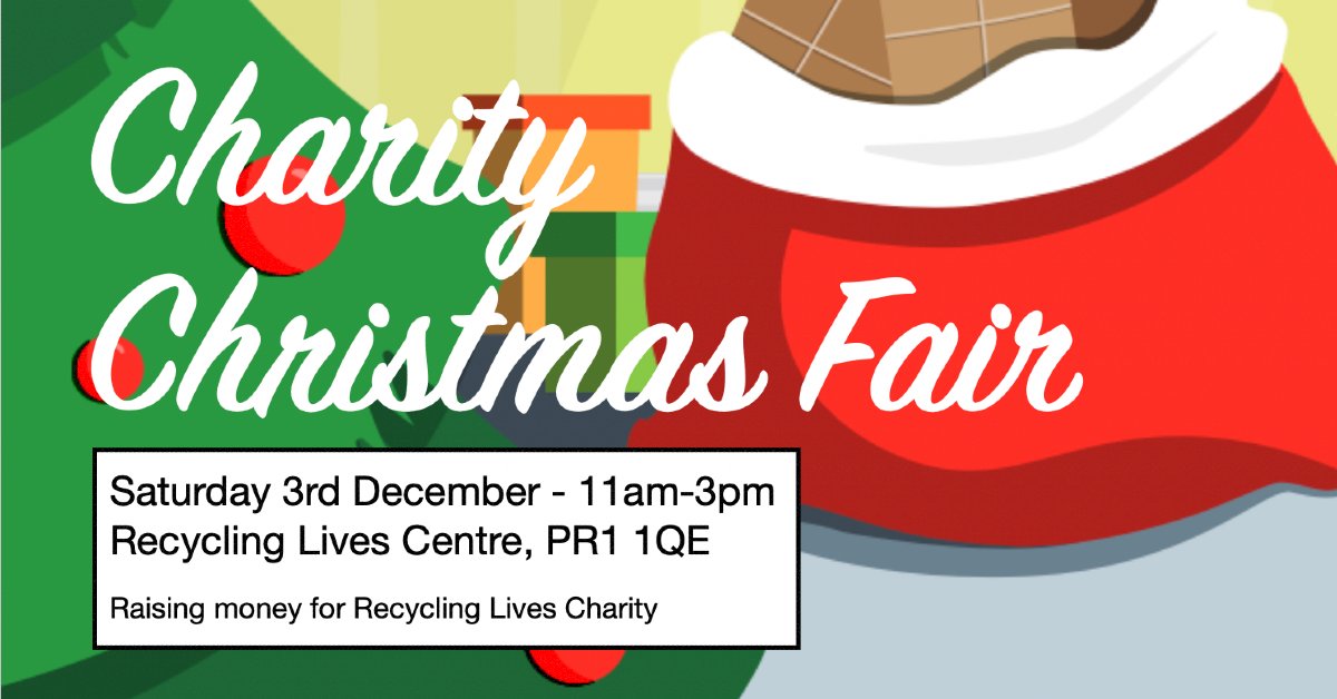 Is it too early to think about Christmas?! Not for small business owners...we've only a handful of stalls left at our #ChristmasFair, perfect for #Preston crafts or gifts businesses. Stalls cost £15 with proceeds donated to our charity. Info: katrina.walmsley@recyclinglives.org