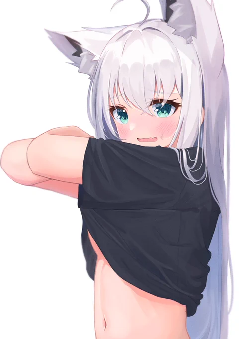 鉢合わせてしまった可愛い狐の子…#絵フブキ 