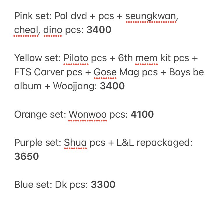 caratmel_'s tweet photo. for the price breakdown of this set, please refer to the pics below^^ https://t.co/Yh5Scc7ep5