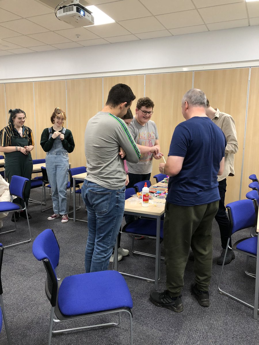 English_Keele's tweet image. We very much enjoyed the first-year social last night - pizza, quizzing, and crafting!