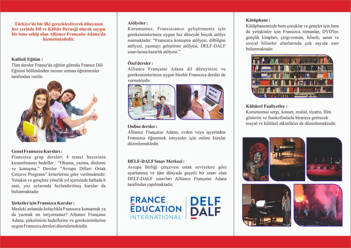 AFAdana's tweet photo. Tüm düzeylerde Fransızca kurslarımıza kayıtlar başladı.
Detaylı bilgi için :
☎️(0322) 458 74 27 https://t.co/Dwr8gCHmAY