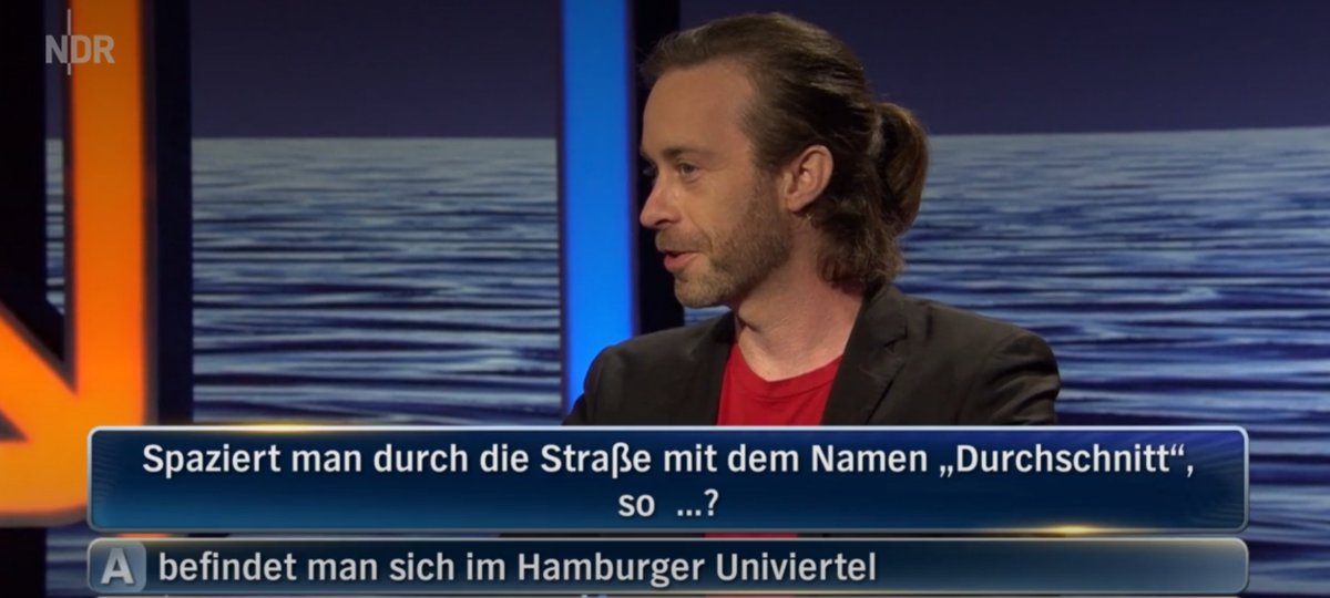 Ein Jahr ist die Aufzeichnung schon wieder her - ausgestrahlt wurde es aber erst am 16.10.2022. Unglaublich, was alles passiert ist in diesem Jahreszeitraum… Aber beim Quiz mitmachen war lustig.

ndr.de/fernsehen/send…