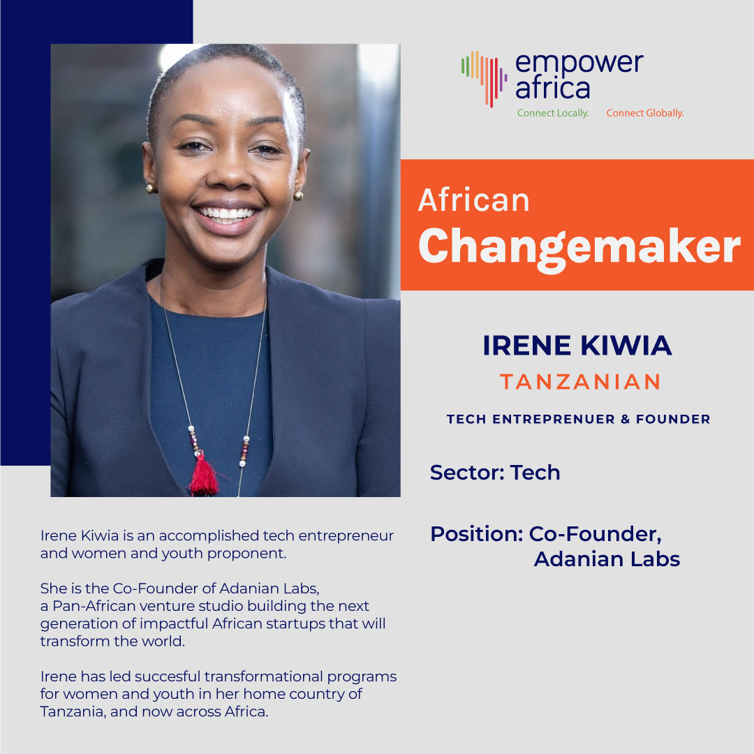 Today, on our daily highlight of the #AfricanChangeMakers, we feature @KiwiaIrene. Irene is an accomplished Tanzanian tech entrepreneur and women and youth empowerment proponent. #empowerafrica #investinafrica #africa #tech #startups #StartupSpace