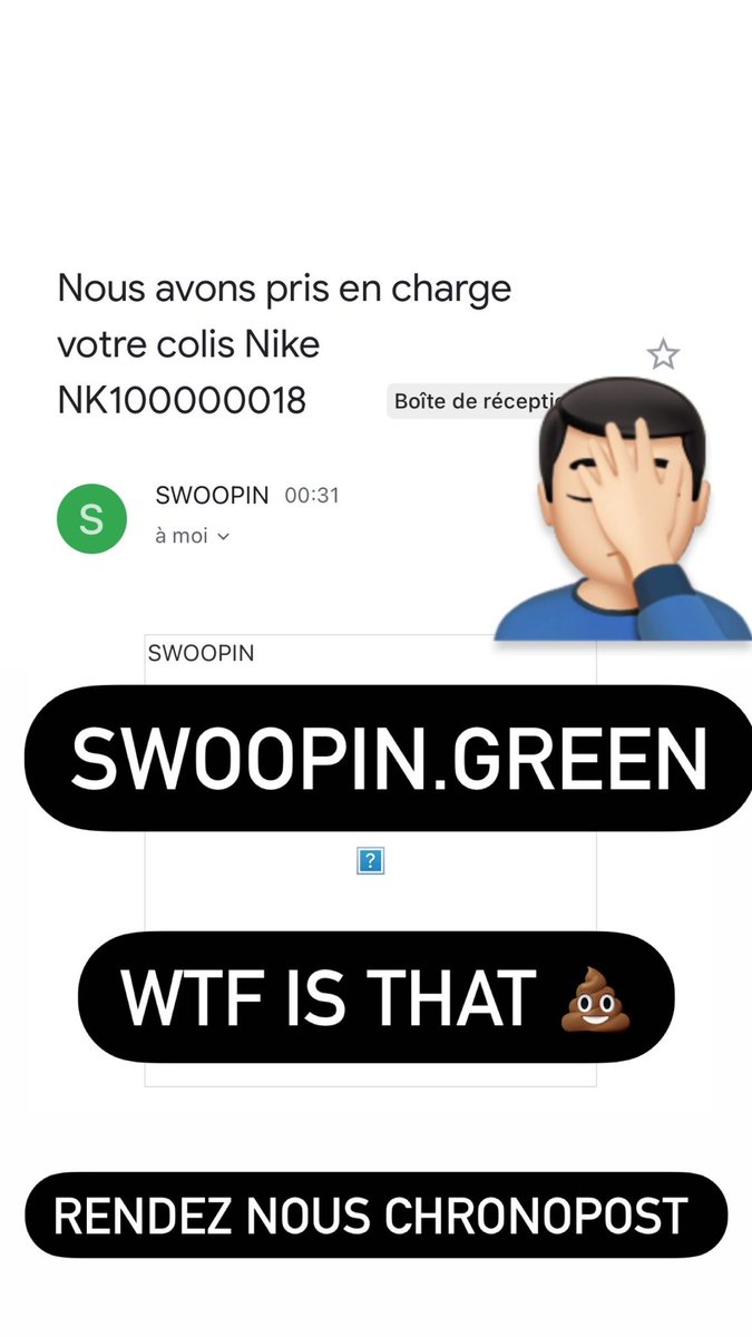YepThatsMe23's tweet photo. #SWOOPIN je pensais que c’était un SCAM #NIKE Rendez-nous #Chronopost MERCI https://t.co/OgPXgHR8fS