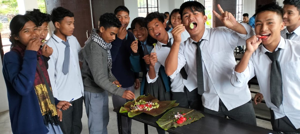 YNnagaland's tweet photo. #IBMSTEMforGirls Students enjoying their potluck dish at GHS Tasazhu Jotsoma. @ibm_in @NagalandSchool @MyGovNagaland #YouthNet #YNnagaland https://t.co/bWAJfZlO4P