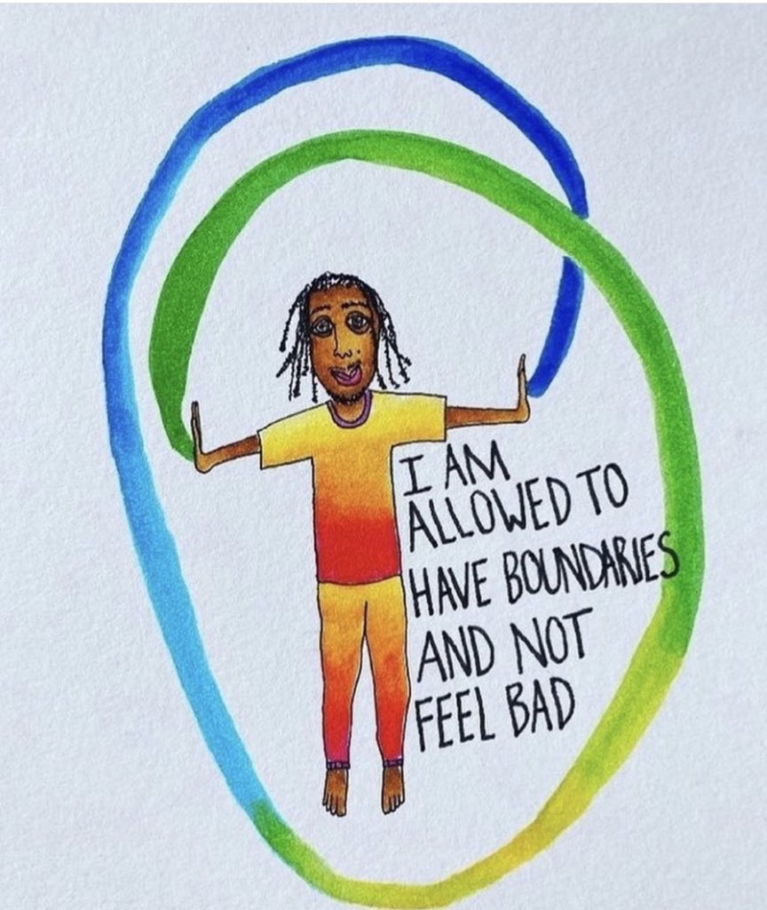 Please remember you deserve to make decisions and have boundaries. You are allowed to say no and it’s okay if others get upset. You deserve self care. #AcademicTwitter #phdvoice #AcademicChatter (credit:sistercody on IG)