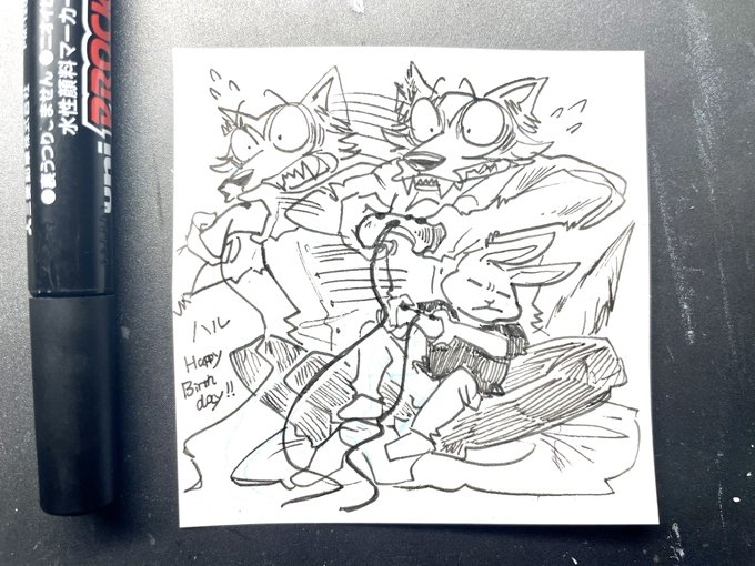 ハル🐰お誕生日おめでとう🎉🎉🐰🐰
(慌てて描いた) 