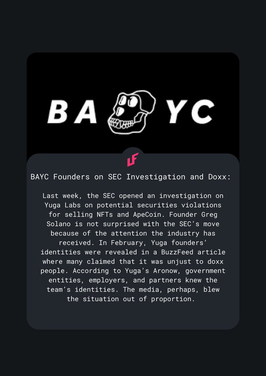 BAYC's founders statement.